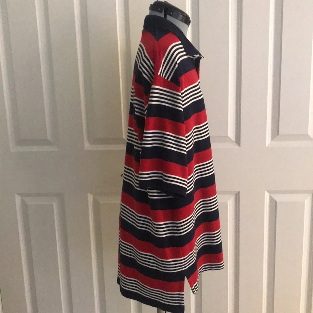 Polo Golf Ralph Lauren Striped Short Sleeve Polo Shirt Red White Blue XL